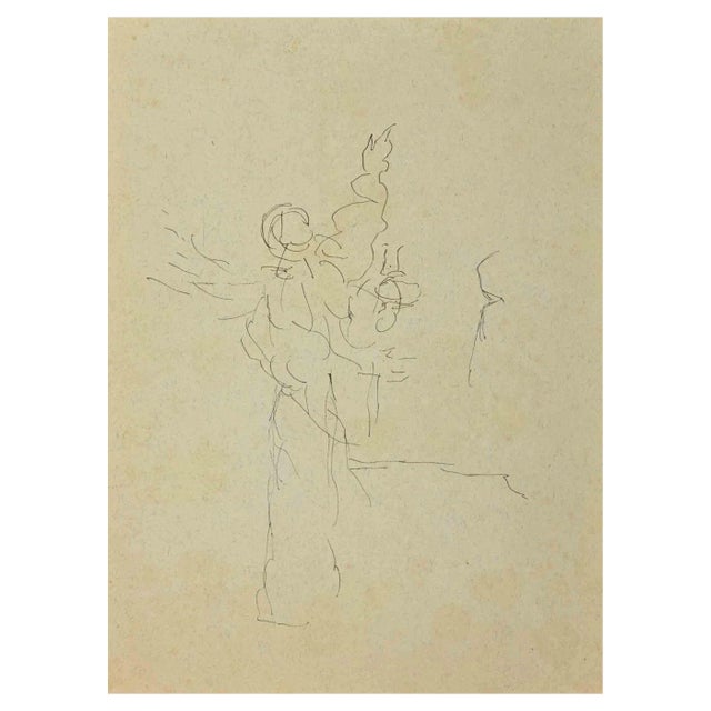 Unknown, Angele, Ink Drawing, Mid-20th Century For Sale