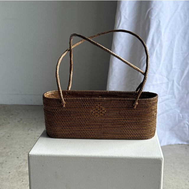 Small Oval Basket with Long Handles For Sale - Image 11 of 18