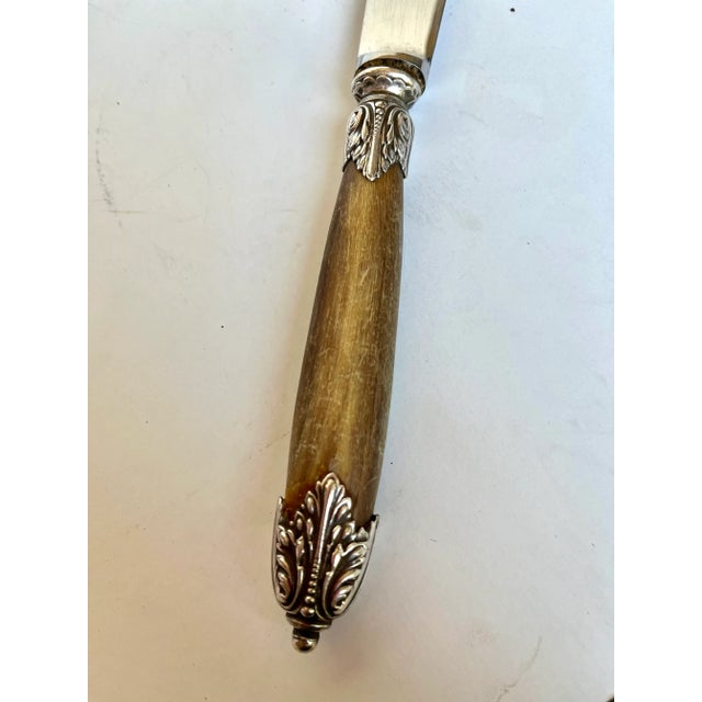 Metal Vintage French Saint Joanis Silver Trimmed Knives - Set of 11 For Sale - Image 7 of 9