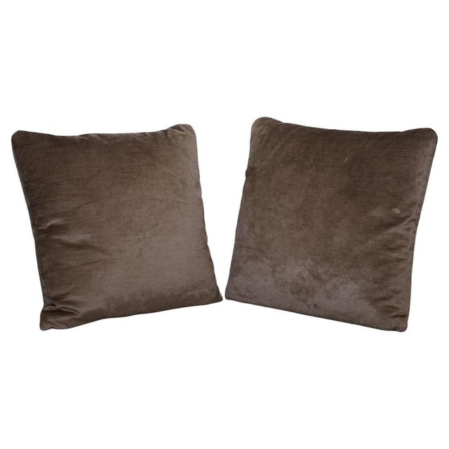 Vintage Brown Feather Filled Scatter Cushions, Set of 2 For Sale - Image 9 of 9