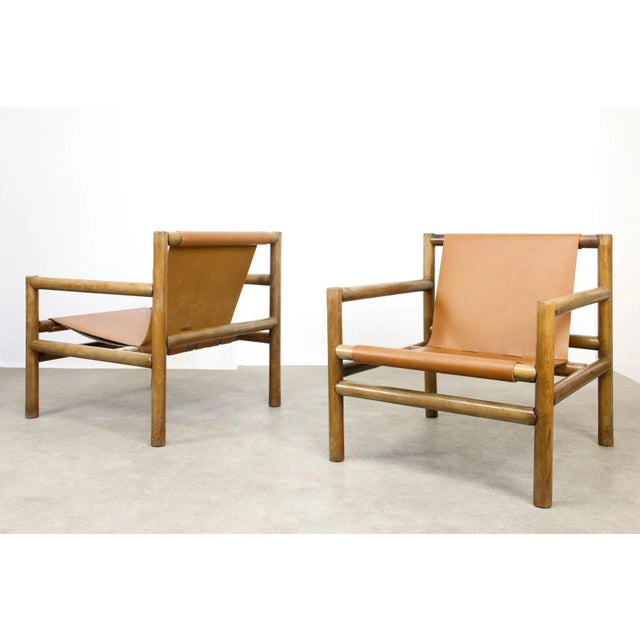 Mid-Century Modern Scandinavian Armchair in Wood and Brown Leatherette, 1960s For Sale - Image 17 of 18