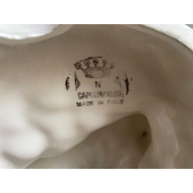 Italian Porcelain Dresden Style Romantic Figural Table Lamps by Capodimonte, 1930s, Set of 2 For Sale - Image 17 of 18