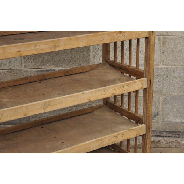 Vintage Wooden Industrial 5 Shelf Shoe Drying Rack / Retail Store