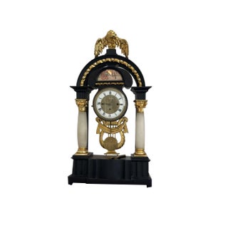 Biedermeier Clock with Musical Movement For Sale