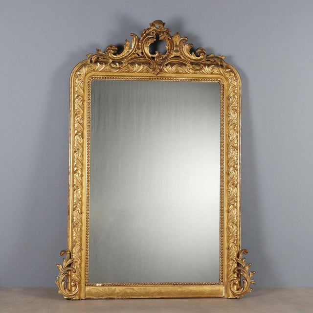 Italian Gilded Wood Mirror For Sale - Image 12 of 12