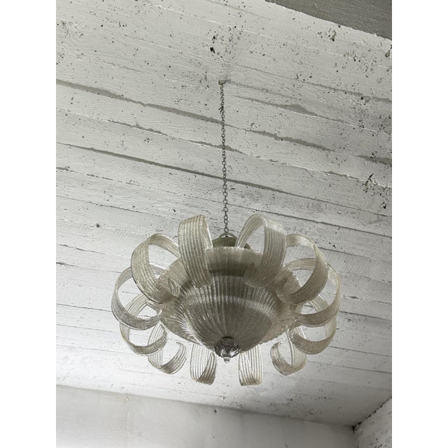 Ercole Barovier Murano Glass 4-Light Chandelier in the style of Ercole Barovier, 1967 For Sale - Image 4 of 9