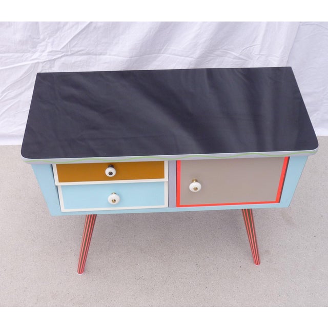 Mini Chest of Drawers 1 Door 2 Drawers For Sale - Image 3 of 9