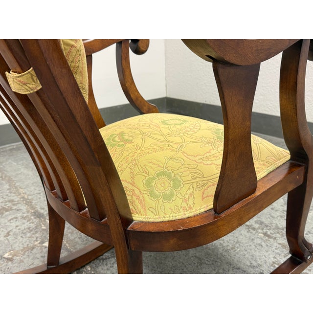 Empire Style Wood Rocking Armchair, Vintage For Sale - Image 10 of 12