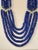Blue 1000 Ct Natural Tanzanite Bead Five Strand Necklace + 4.5 Ct Diamond 14 K Y Gold For Sale - Image 8 of 18