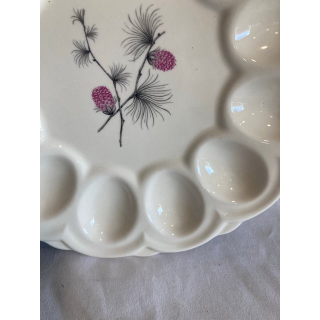 Vintage White Porcelain Egg Plate With Pink Berries For Sale In Oklahoma City - Image 6 of 8