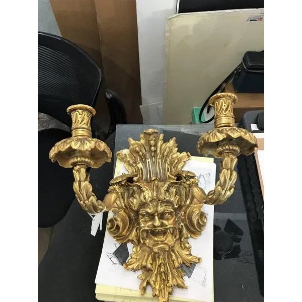 Fantastic looking Man's faces cast in lost wax bronze with real 18 K gold plated finish. These were always made for...