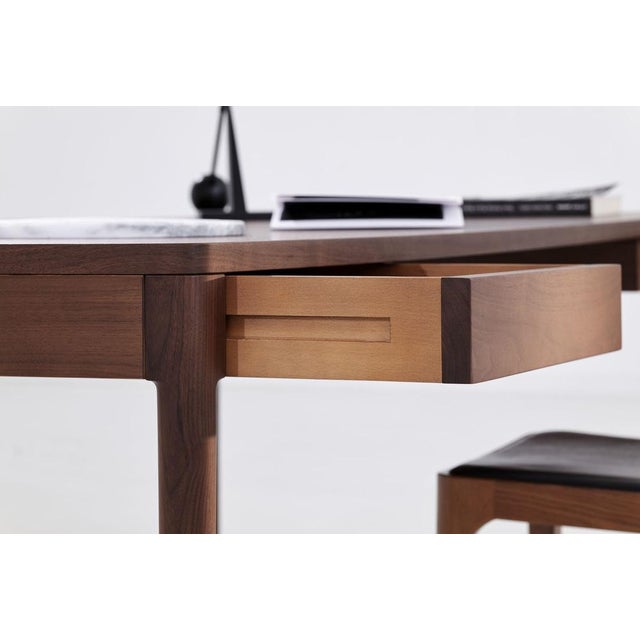 Minimalist Modern Work Desk in Walnut by Pedro Sotomayor For Sale - Image 10 of 12