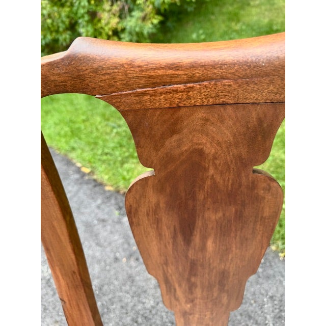 Set of 6 Solid Mahogany Queen Anne Style Dining Chairs Early 20th Century For Sale - Image 16 of 17