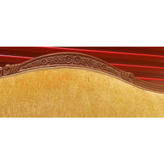 Vintage Victorian Camelback Duncan Phyfe Style Gold Velvet Sofa For Sale In Naples, FL - Image 6 of 13