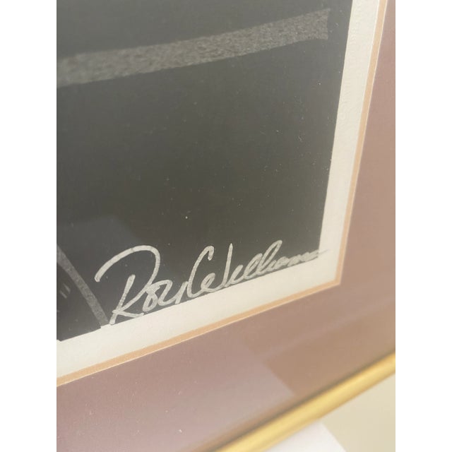 Art Deco Vintage Roy Williams Embossed Floral Art Work 1985. Signed For Sale - Image 3 of 7