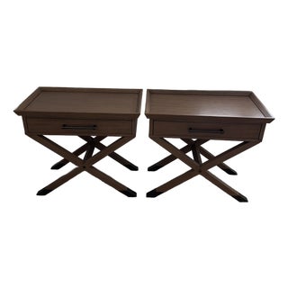 Set of 2 Wooden Nightstands For Sale