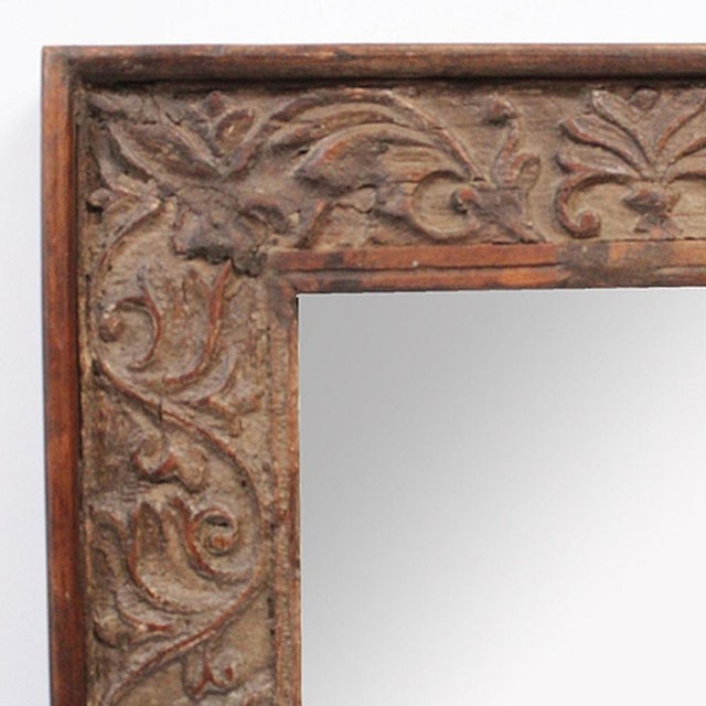 Indian Carved Wooden Molding Mirror Chairish