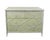 This pale green Hollywood Regency dresser features a faux bamboo frame with elegant diagonal trim and four spacious...