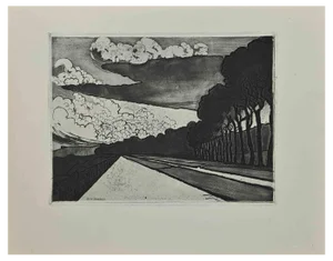 Georges-Henri Tribout, Landscape, Original Etching, Early 20th-Century