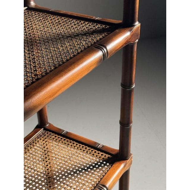 Wood Faux Bamboo Bookcase, 1980s For Sale - Image 7 of 18