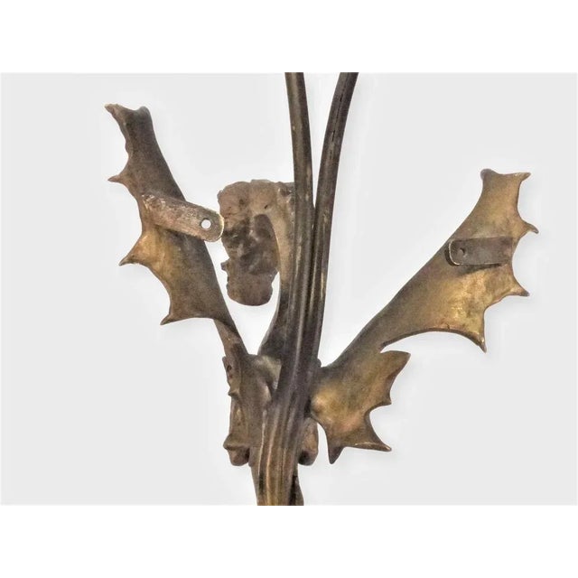 Gold 2 -Light Gilded Bronze Dragon Wall Light For Sale - Image 8 of 10