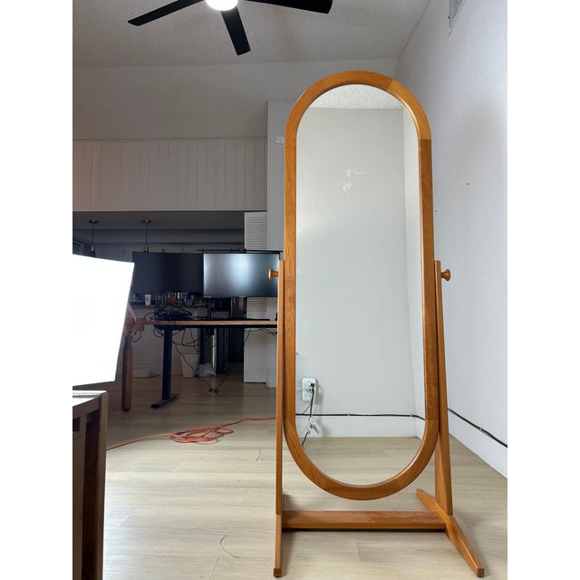 Mid-Century Modern 1960s Freestanding Danish Teak Mirror Pedersen & Hansen for Viby J Mobelfabrik For Sale - Image 3 of 15