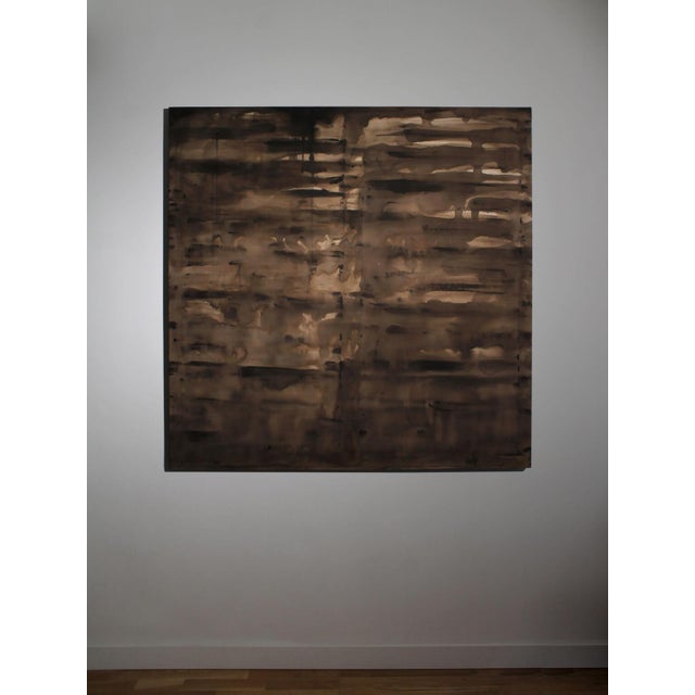 Brown Karina Savonenko, Horizontal Organic Lines in Brown, 2026, Cotton & Acrylic & Pine, Framed For Sale - Image 8 of 9