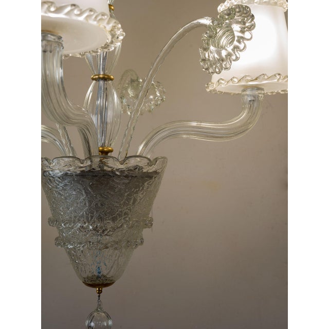 Vintage Murano Glass 3-Light Chandelier from Barovier & Toso, 1940s For Sale - Image 10 of 13
