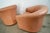 1980’s Art Deco Leather Swivel Lounge Chairs - A Pair For Sale - Image 11 of 12