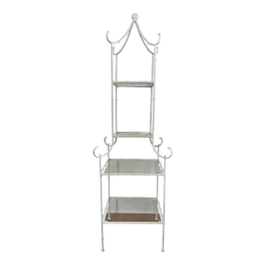 Mid Century Faux Bamboo Pagoda Etagere