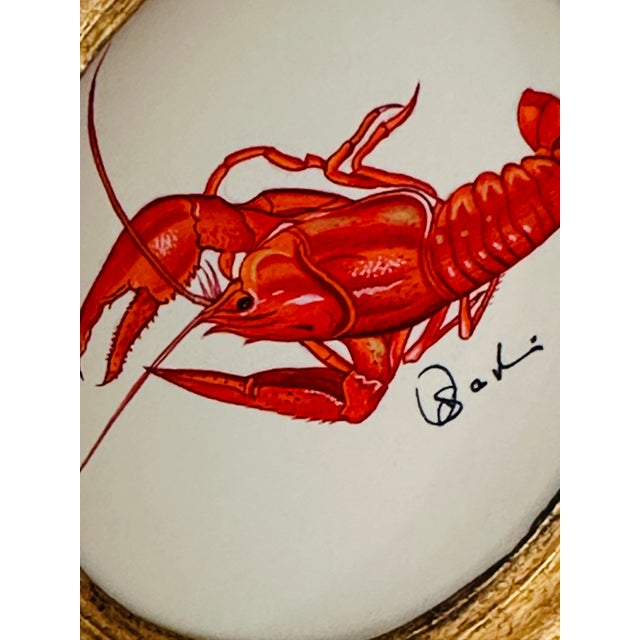 Hand-painted using high quality acrylics and natural pigments in vivid crimson tones, this striking lobster is brought to...
