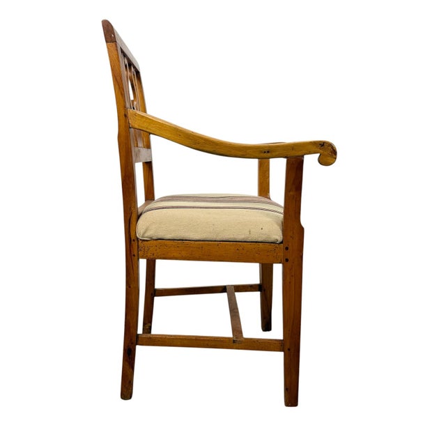 Dutch Empire Lyre Back Armchair in Cherrywood For Sale - Image 6 of 13