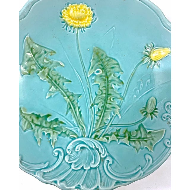 Antique Dandelion Majolica Compote For Sale - Image 4 of 6