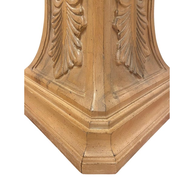 Weiman Weiman Attributed Glass & White Oak Pedestal Dining Table For Sale - Image 4 of 5