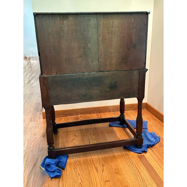Early American Pennsylvania Walnut Slant Front Desk on Stand C 1720-1750 For Sale - Image 9 of 12