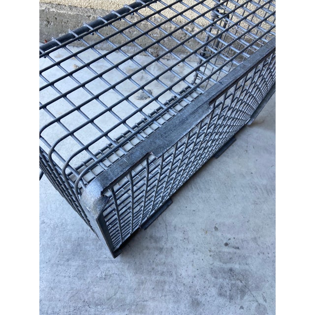 Metal Vintage Iron Stacking Crates - Set of 2 For Sale - Image 7 of 12