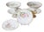 Mid 20th Century English Porcelain Compotes and Plates with Floral Décor and Gilt Trim For Sale