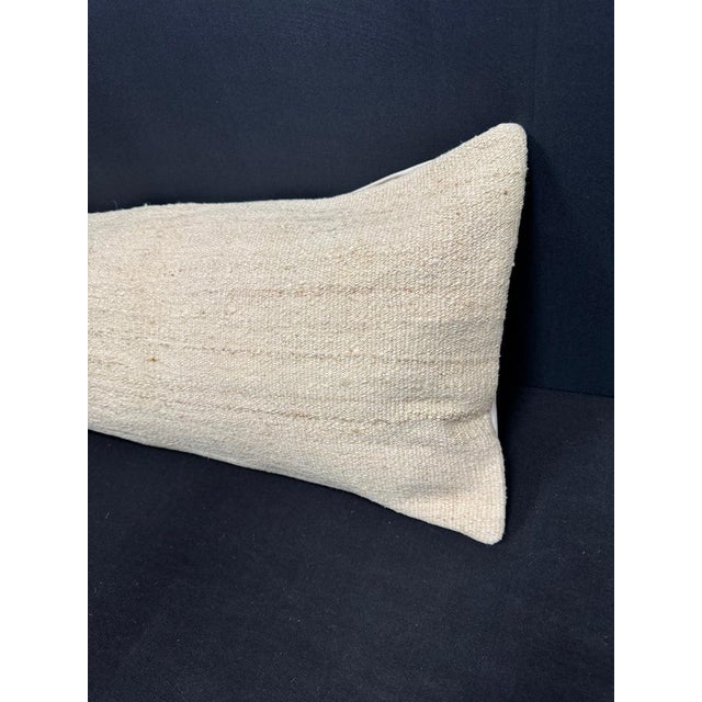 Turkish Hemp Pillow Cushion Natural Beige Cushion Cover 14x45 For Sale - Image 4 of 4