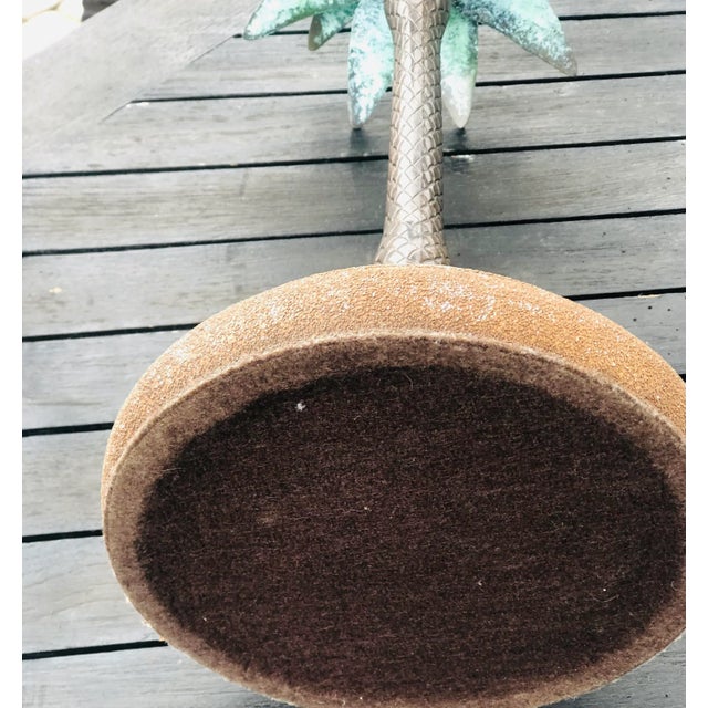Vintage Palm Beach Style Cast Iron Palm Trees Lamp For Sale - Image 9 of 12