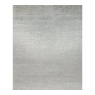 2010s Rug & Kilim’s Modern Rug in Solid Gray and Off-White Striae - 13x16 For Sale