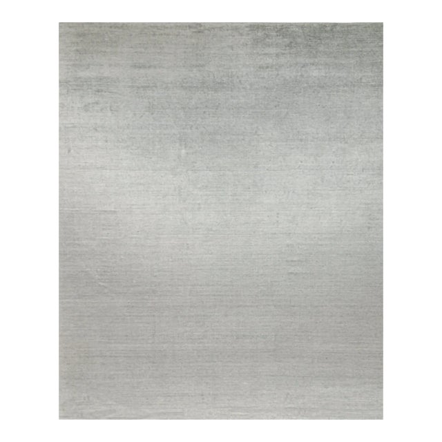 2010s Rug & Kilim’s Modern Rug in Solid Gray and Off-White Striae - 13x16 For Sale