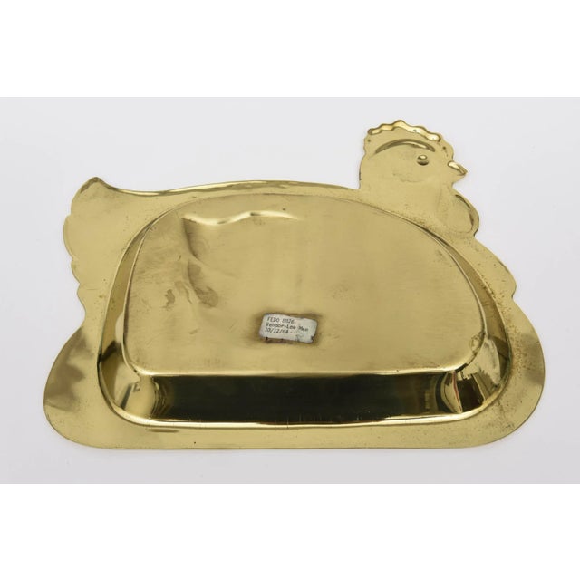Vintage Brass Rooster Tray and Barware, Signed, Restored, 1984 For Sale - Image 9 of 9