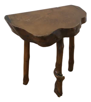 Rustic Slice of Live Edge Elm Stool