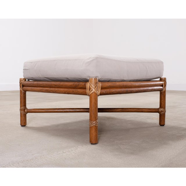 Pair of McGuire Organic Modern Rattan Lounge Chairs + Ottoman For Sale - Image 16 of 18
