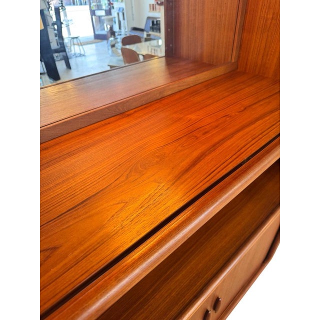 Dyrlund Mid-Century Modern Danish Teak Cabinet with Tambour Doors from Dyrlund, 1974 For Sale - Image 4 of 11