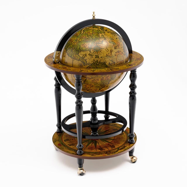 Italian Mid-Century Globe Bar Cart, Circa 1950 For Sale - Image 4 of 9