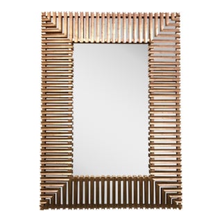 Huge Christopher Guy Modern Designer Silver Giltwood Mirror For Sale