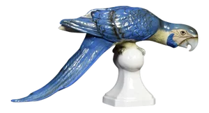 Mid Century Tropical Ceramic Blue Macaw by Royal Dux