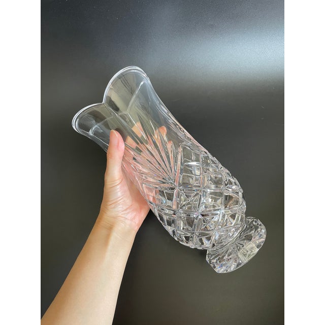 Vintage Flared Cut Crystal Vase For Sale In Las Vegas - Image 6 of 6