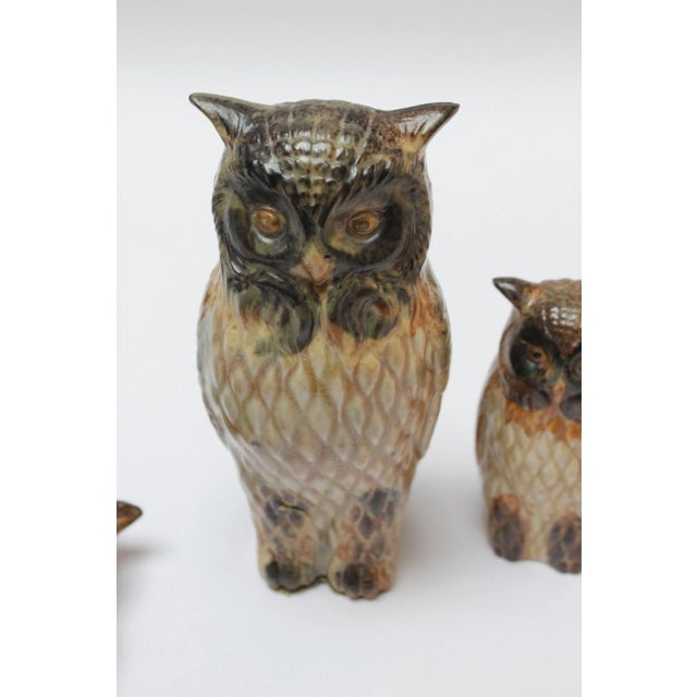 Collection of Six Mid-Century Japanese Modern Ceramic Owl Figurines For Sale - Image 10 of 12